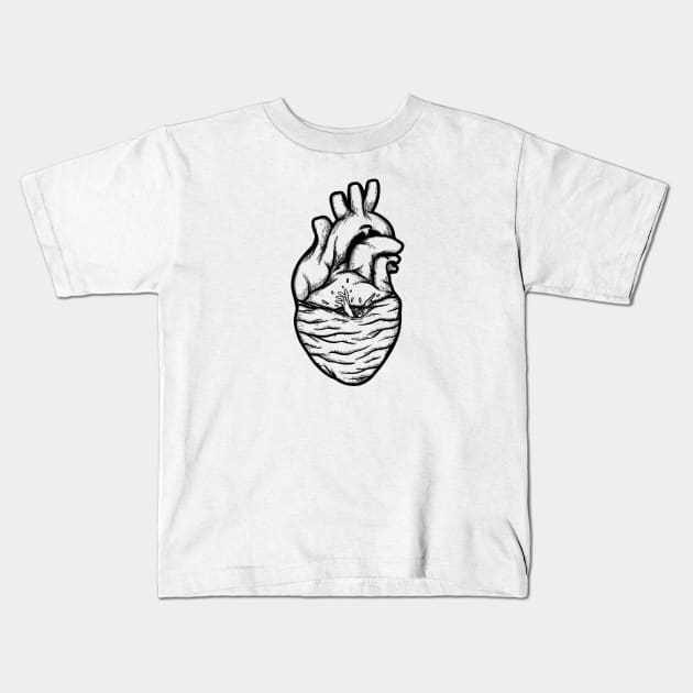 Drowning in my own heart Kids T-Shirt by P7 illustrations 